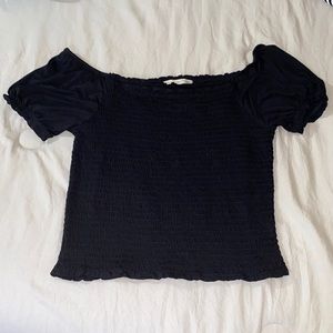 Black ruffles black shirt
